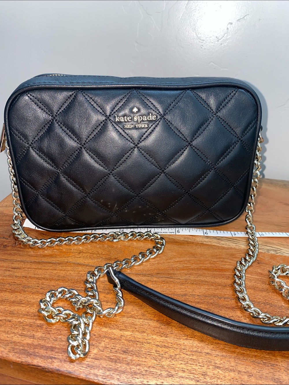 kate spade black quilted leather chain-strap crossbody - Picture 1 of 5